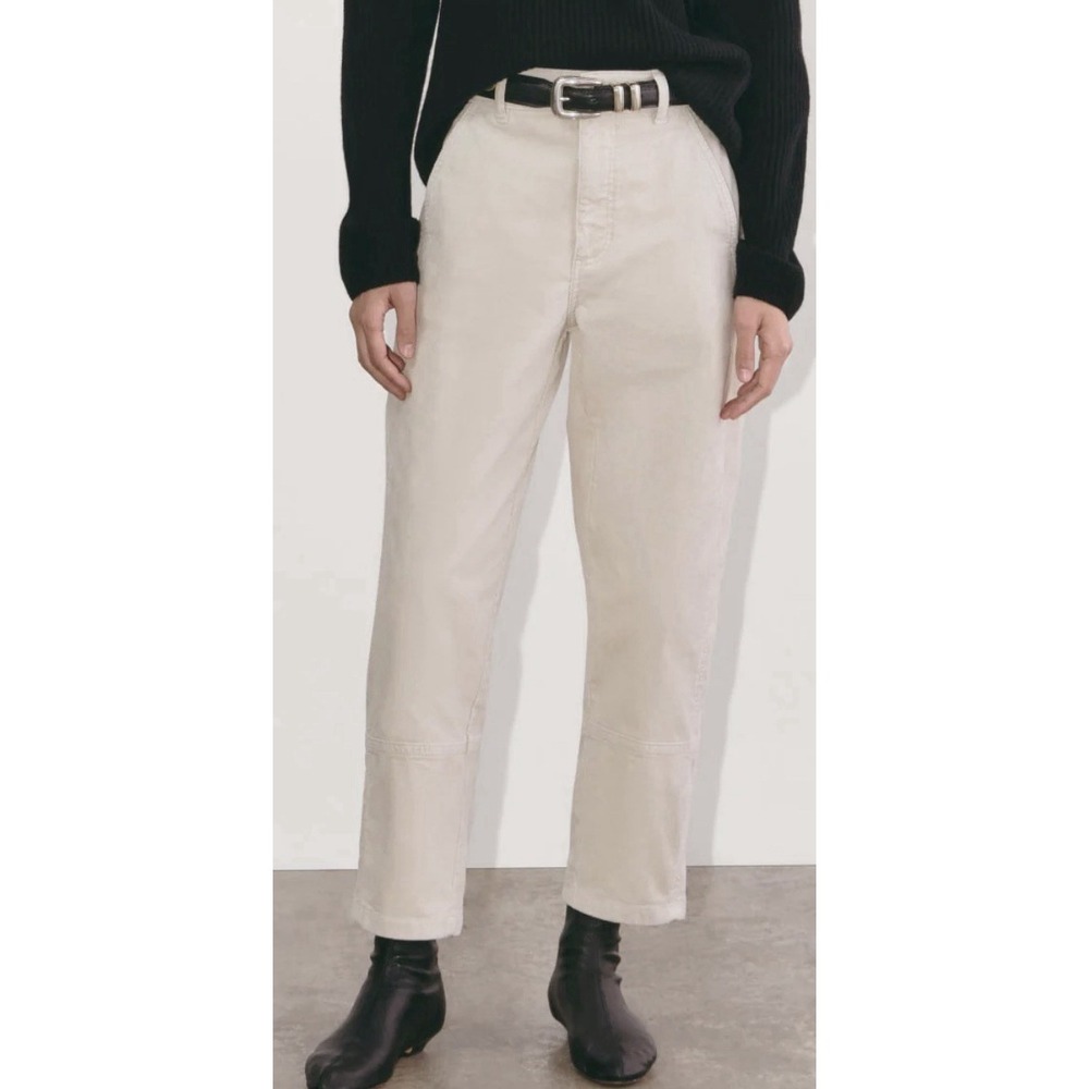 Everlane Soft Corduroy Pants Womens 14 Utility‎ Barrel Ankle High Rise Sandstone